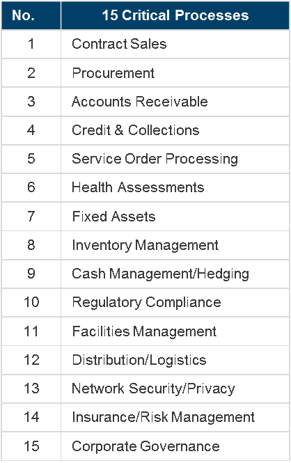 Risk Assessment Maps and Prioritizing Business Processes